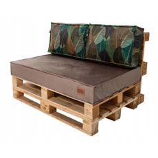 Golden Garden Paletové sedenie GG40 podsedák a vankúš 120cm x 80cm x 15cm slabo hnedá vzor kvety