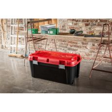Červeno-čierny plastový úložný box s vekom 79,5x39,5x37 cm Totem – Curver