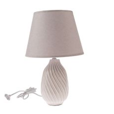 Sivá stolová lampa s textilným tienidlom (výška 38 cm) – Dakls