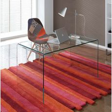 Estila Luxusný sklenený písací stôl 125cm