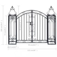 Okrasná záhradná brána kov Dekorhome 100 cm