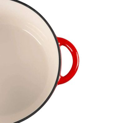 Liatinový hrniec 24cm smaltovaný 4l s pokrievkou červený