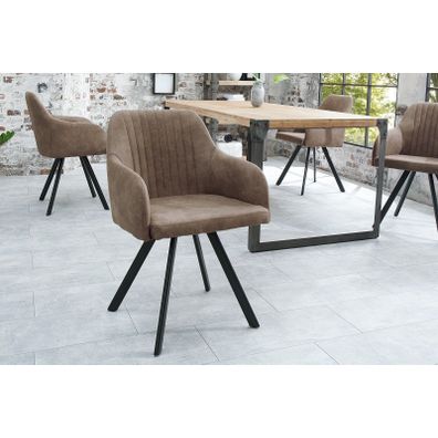 Estila Dizajnová vintage stolička Lucca taupe
