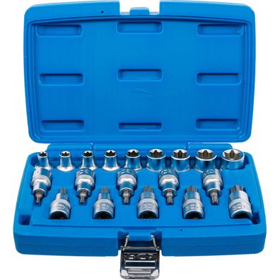 Súprava nástrčných hlavíc/nástrčných kľúčov | 12,5 mm (1/2") | E-profil/T-profil (pre Torx) | 19dielna, BGS 5100