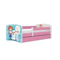 Kocot kids Detská posteľ Babydreams Ľadové kráľovstvo ružová, varianta 80x160, bez šuplíků, s matrací