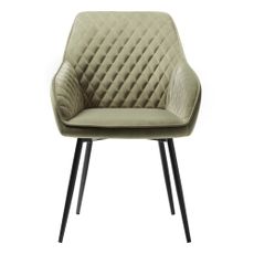 Khaki zamatová jedálenská stolička Milton – Unique Furniture