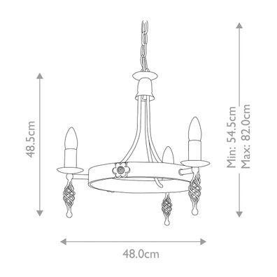 Elstead BY3-BLACK - Luster na reťazi BELFRY 3xE14/60W/230V