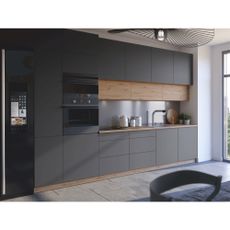 KONDELA Langen D40S3 dolná kuchynská skrinka dub artisan / sivý mat