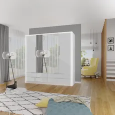 Šatní skříň Rina LED, Biela