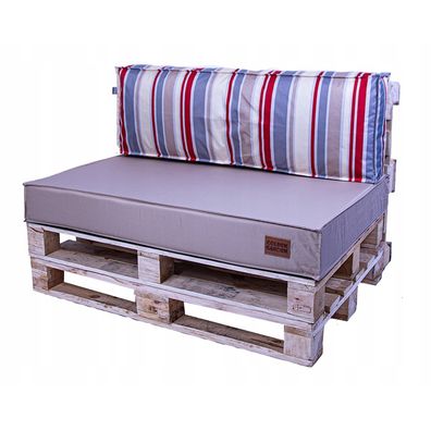 Golden Garden Paletové sedenie GG34 podsedák a vankúš 120cm x 80cm x 15cm Pásiky