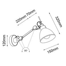 Shilo 4481 - Nástenná lampička DAISEN 1xE27/15W/230V čierna