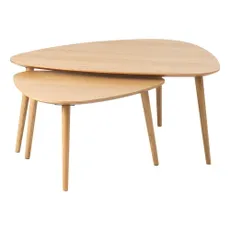 Konferenčné stolíky v súprave 2 ks v dekore duba v prírodnej farbe 70x100 cm Adda – Unique Furniture