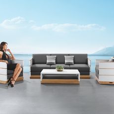 Záhradná zostava HIGOLD - Nutt Lounge White/Grey Wood base Sunbrella