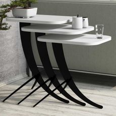 Odkladací stolík Pion White, 3 ks