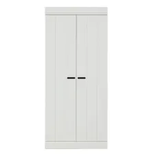 Biela šatníková skriňa z borovicového dreva 77x175 cm Connect – WOOOD