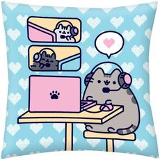 Obojstranný vankúš mačička Pusheen chatuje - 40 x 40 cm