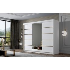 Šatníková skriňa AMBER VI 250 cm - biela