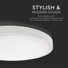 LED Kúpeľňové stropné svietidlo LED/30W/230V 3000K IP44 pr. 42 cm biela