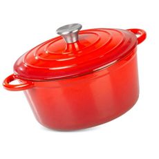 Liatinový hrniec 24cm smaltovaný 4l s pokrievkou červený