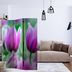 Paraván Purple spring tulips Dekorhome 135x172 cm (3-dielny)