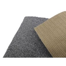 Tapibel , Koberec metráž Supersoft 850 tm. šedý, na mieru s bordúrou, šíře 4m, šedá, ab (mriežka), chodba / predsieň