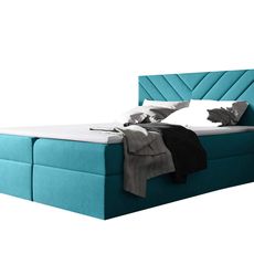 Wilsondo Čalúnená boxspring posteľ Top 6 s úložným priestorom - tyrkysová Rozmer: 140x200