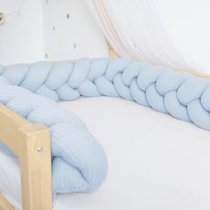 Benlemi Vaflový mantinel pletený do vrkoča z 3 prameňov Zvoľte farbu: Modrá, Zvoľte rozmer: 250 cm (2,5 metra)