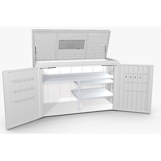 Biohort Multiúčelový úložný box HighBoard 200 x 84 x 127 (sivý kremeň metalíza) 200 cm (3 krabice)