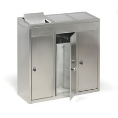 Odpadkový kôš na triedený odpad, 3x37 l, nerez