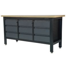 Pracovný dielenský stôl Matabro MB-TSK7509-L | 9 zásuviek | 1690 x 600 x 860 - 900 mm