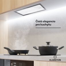 Klarstein High Line Eco 77, Stropný digestor, 77 cm, 436 m³/h, stupne, diaľkové ovládanie, ambientné osvetlenie