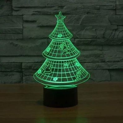 3Dmix 3DL-CLK004 – 3D LED nočná lampa - Vianočný stromček (Hodiny s budíkom)