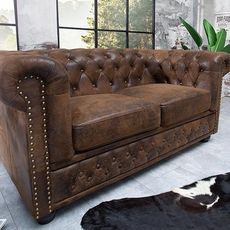 Dvojsedačka Chesterfield Vintage hnedá