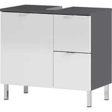 Bielo-sivá skrinka pod umývadlo Germania Mauresa, šírka 60 cm