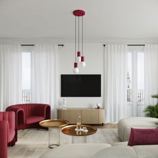 Sollux SL.1751 - Stolná lampa HALO 1xG9/8W/230V pr. 12 cm červená
