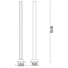 Ideal Lux - LED Stmievateľná stojacia lampa CRAFT LED/26W/230V CRI 90 buk