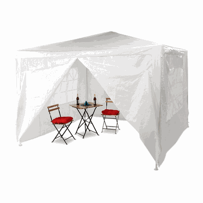 Záhradný párty stan, biela, 3x3 m, TEKNO TYP 1 + 4 bočné strany