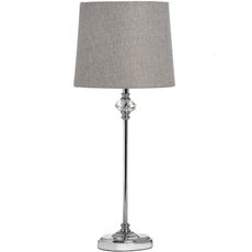 Estila Štýlová stolná chrómová lampa FLORENCE v striebornej farbe s krištáľovou dekoráciou 49 cm