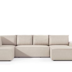 3kraft Rohová rozkládací sedací souprava Fiord U2 140 349 cm Poso 100 krémově bílá