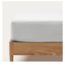 Biela napínacia plachta z bavlneného perkálu 90x200 cm Teia – Kave Home