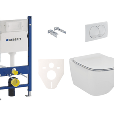 Závesný set WC TESI Ideal Standard + modul Geberit Duofix s tlačidlom Delta 20 biele SIKOGES5F0