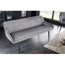Estila Moderná lavica Vittel v sivom prevedení z mikrovlákna s čiernymi nožičkami 160cm