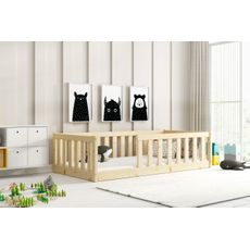 Detská posteľ BELLA SIMA 160x80 Montessori z masívu – prírodná borovica