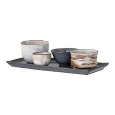 Set 4 kameninových misiek a podtácky na sushi Bloomingville Masami