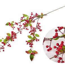 Mondex Since 1986 Umělá květina VIRIDIS HOLLY 88 cm červená