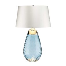Elstead LENA-TL-L-MODRÁ-OWSS-LED Stolná lampa LENA 1xE27/40W/230V 74cm modrá/biela