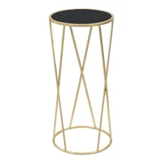 Odkladací stolík v čierno-zlatej farbe Mauro Ferretti Glam Simple, výška 75 cm