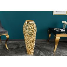 Estila Dizajnová váza Hoja v art deco štýle s kovovou konštrukciou zlatej farby 65cm