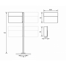 Radius design cologne Schránka na listy RADIUS DESIGN (LETTERMANN XXL 2 STANDING white 568E) biela