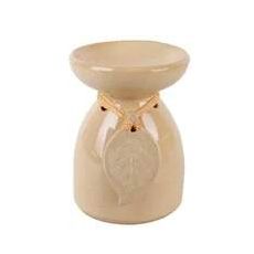 Keramická aromalampa List 11,5cm béžová